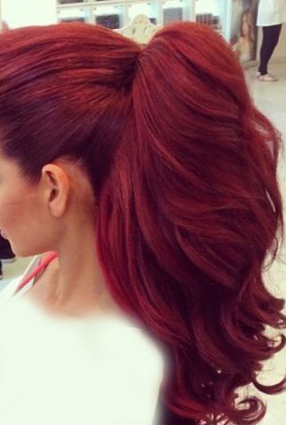 Plum cherry red hair color for dark skin tones