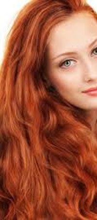 Coppery red hair color