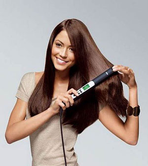 straightening hair