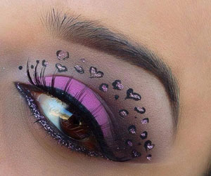 amazing pink eye makeup with love