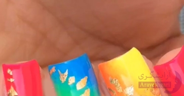 طراحی ناخن با ورق طلا