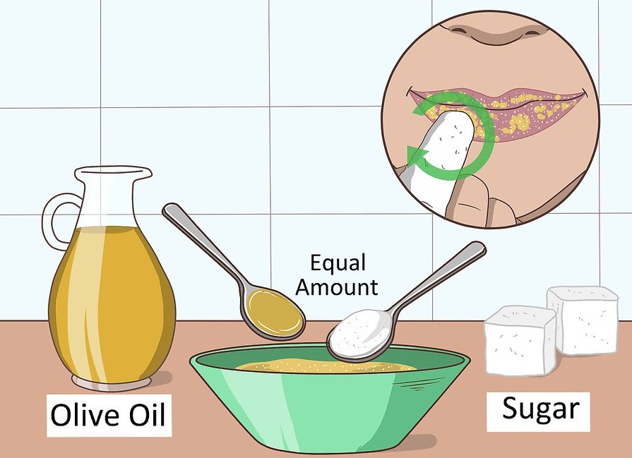 اسکراب شکر و روغن زیتون